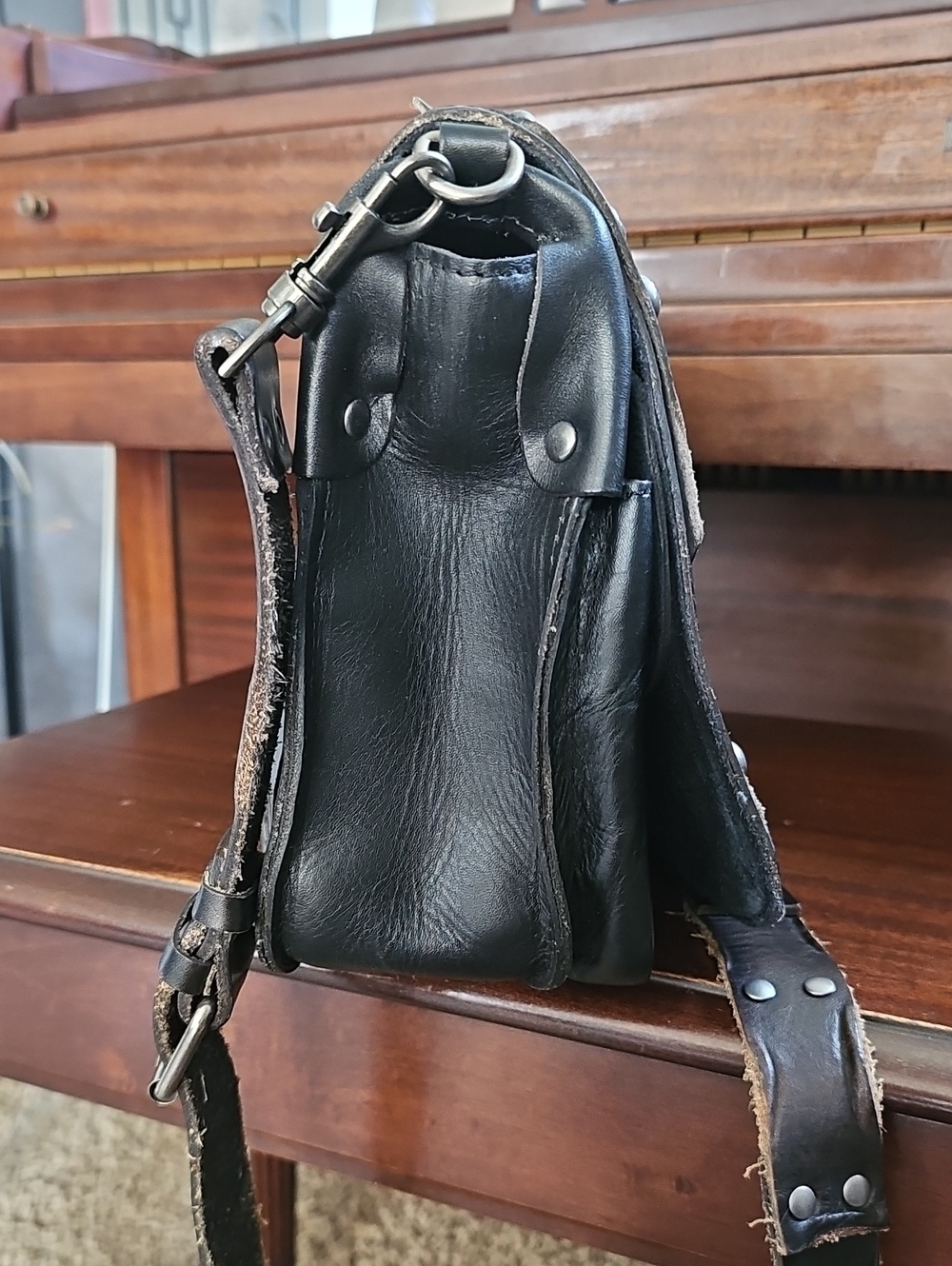 Patricia Nash Purse Rosa Leather Studded Distressed Crossbody Shoulder Bag - Picture 14 of 15